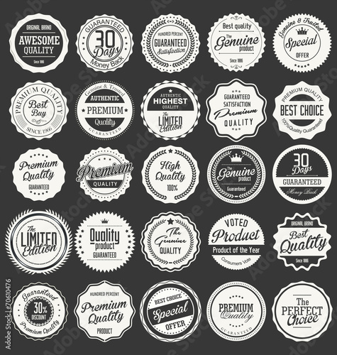 Premium, quality retro vintage labels collection photo