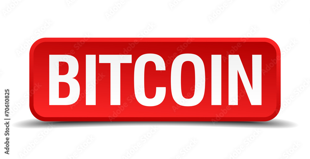bitcoin red square button isolated on white background bitcoin red square button isolated on white background