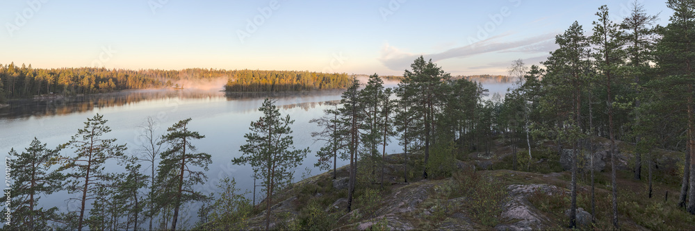 Fototapeta premium rocky shore of the lake