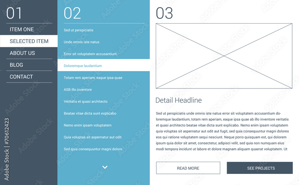 Naklejka premium Modern minimal website layout - webdesign template
