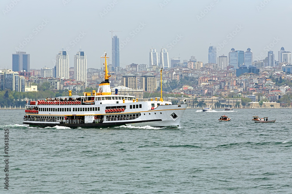 Passenger ship in Bosphorus, Istanbul, Turkey