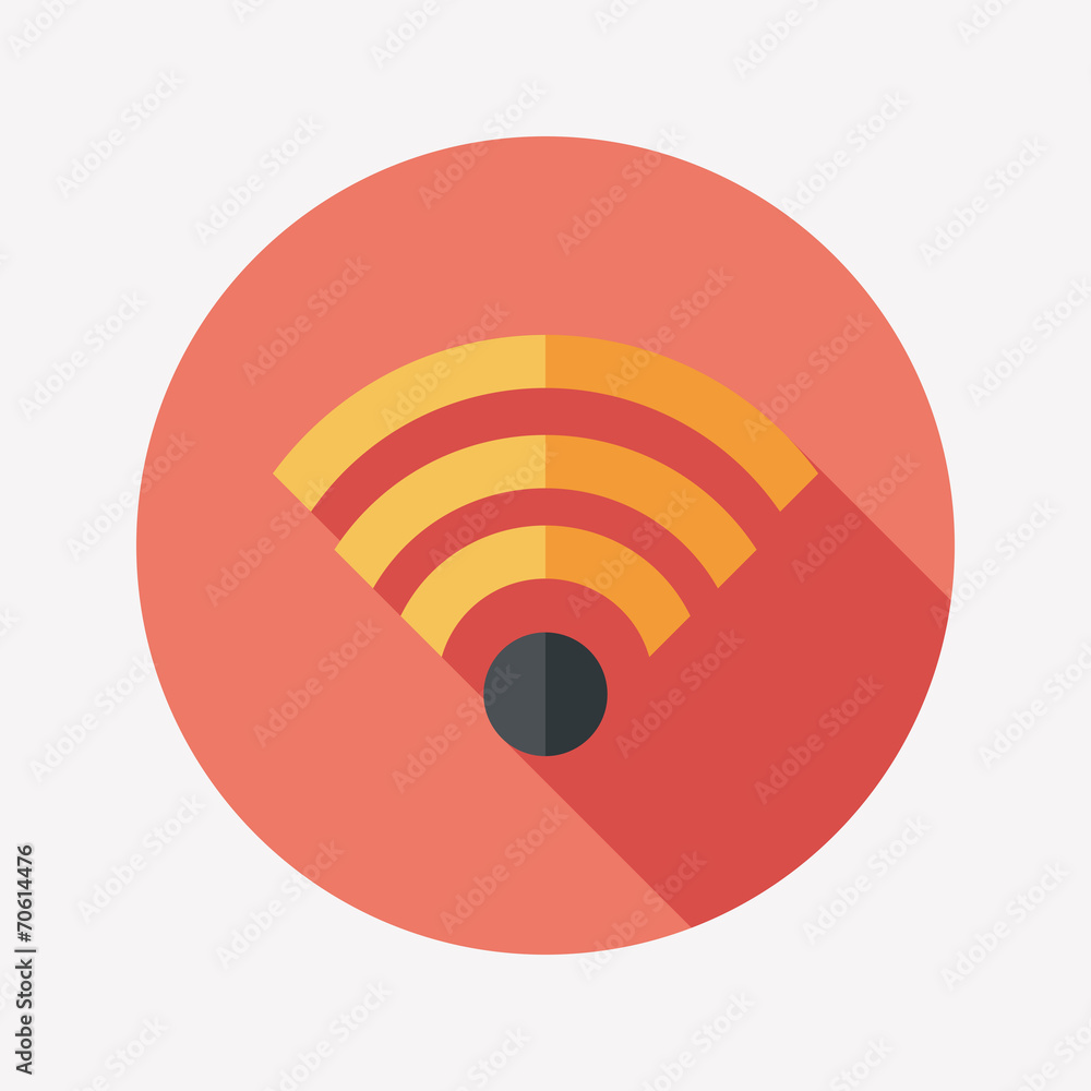Wireless wifi flat icon with long shadow Wireless wifi flat icon with long shadow