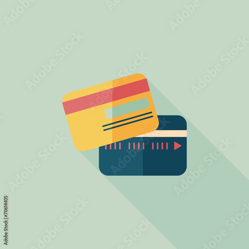 credit card flat icon with long shadow