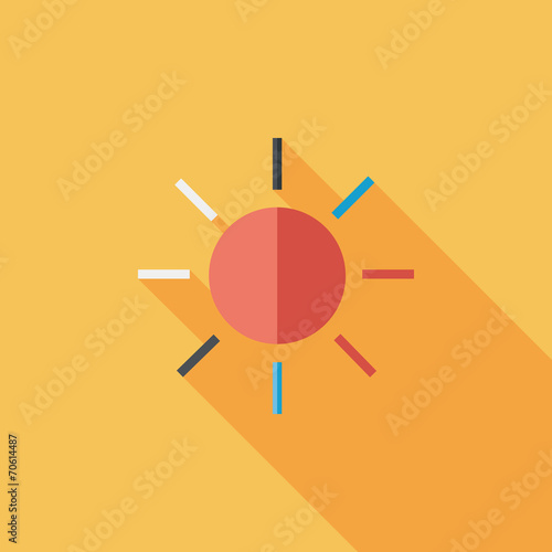 sun flat icon with long shadow