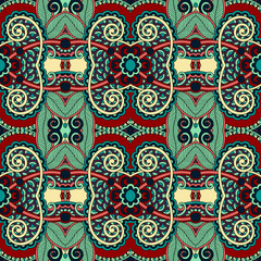Fotobehang Marokkaanse tegels patronen Geometrisch vintage patroon in etnische stijl  © Kara-Kotsya