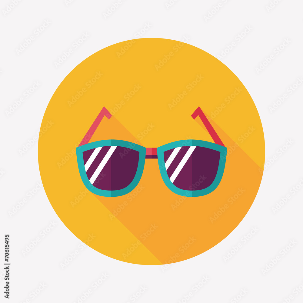 Sunglasses flat icon with long shadow Sunglasses flat icon with long shadow