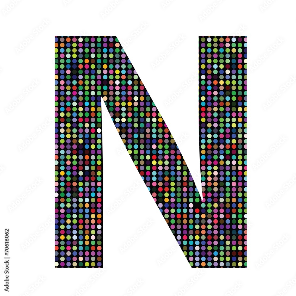 multicolor letter N multicolor letter N