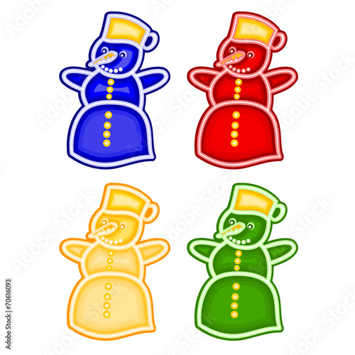 Christmas trimmings snowman faience vintage vector