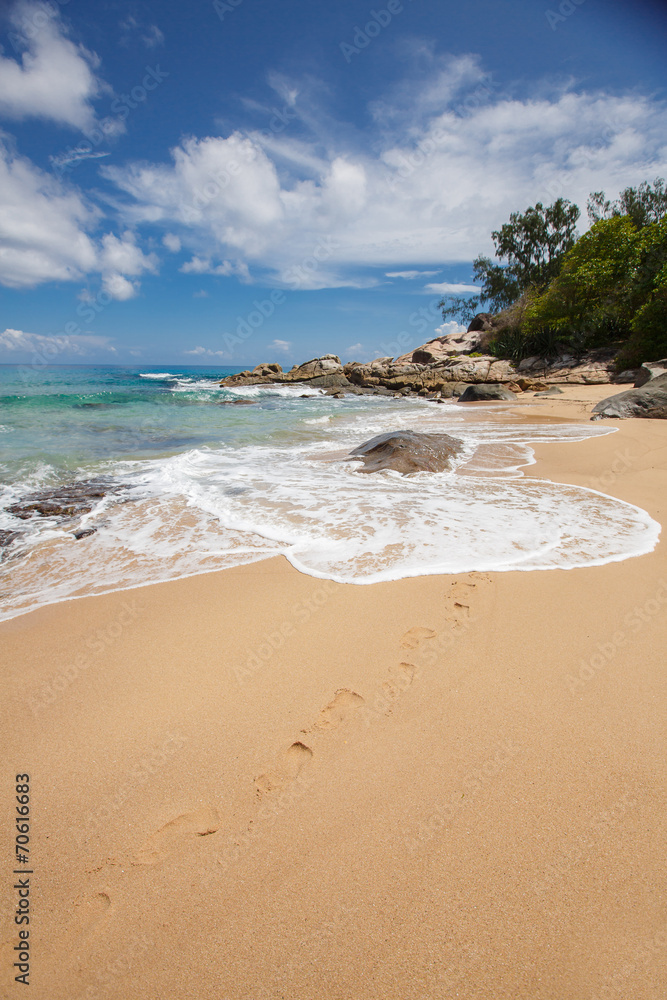 Unspoiled tropical beach in Sri Lanka.