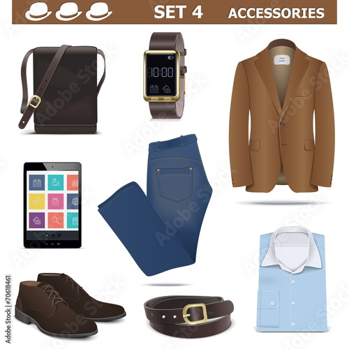 Vector Male Accessories Set 4