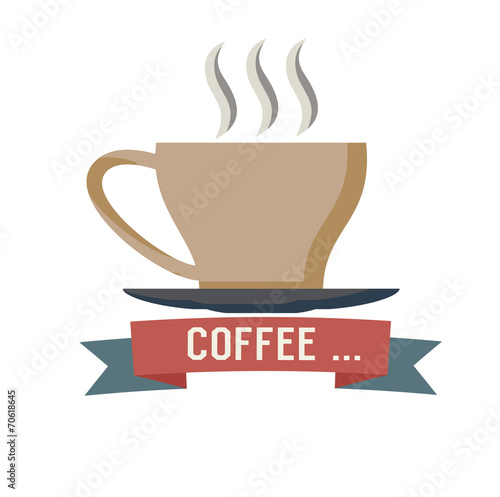Coffee concept design,retro design on white background