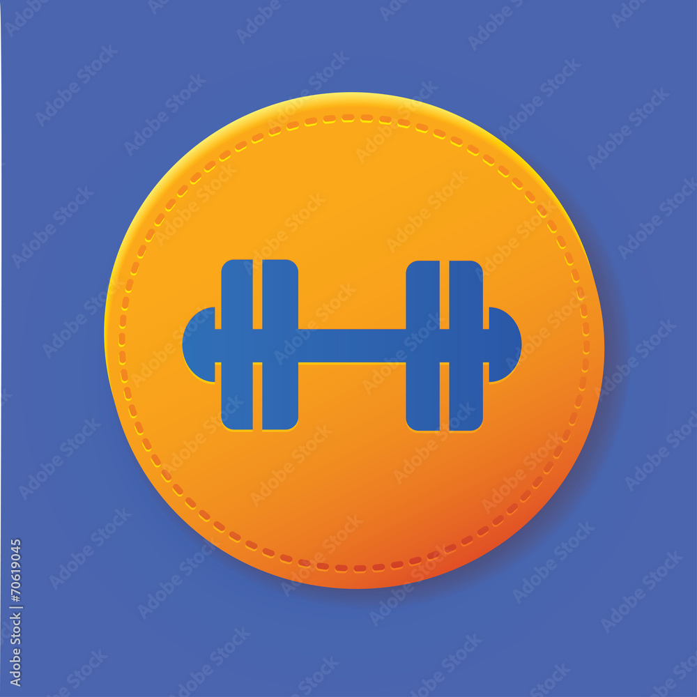 Obraz premium Fitness symbol on button,vector