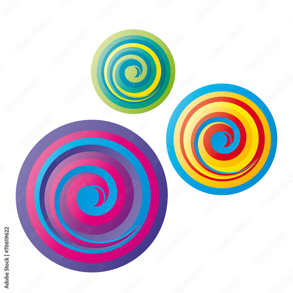 Lollipop - drei bunte Kreise, Kaleidoskop Lollipop - drei bunte Kreise, Kaleidoskop