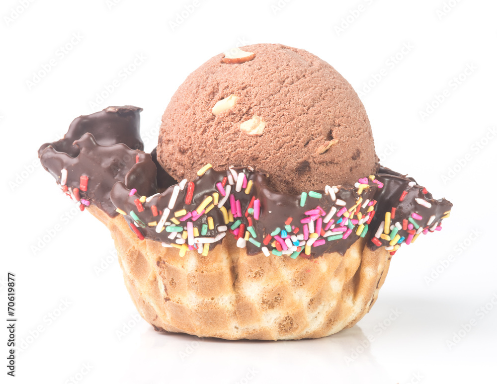 ice cream. Chocolate Ice Cream Scoop on a background Stock Photo