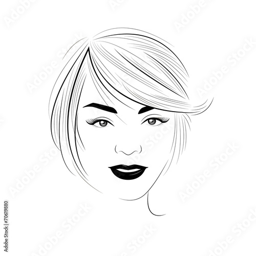 Cute Girl Hairstyle in B&W