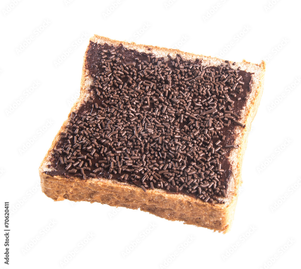 bread. slice of bread with chocolate cream bread. slice of bread with chocolate cream
