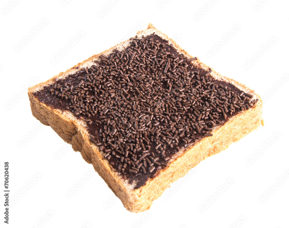 bread. slice of bread with chocolate cream bread. slice of bread with chocolate cream