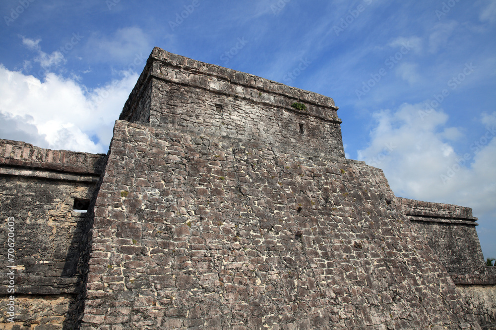 Ancient Mayan stone temple of Tulum