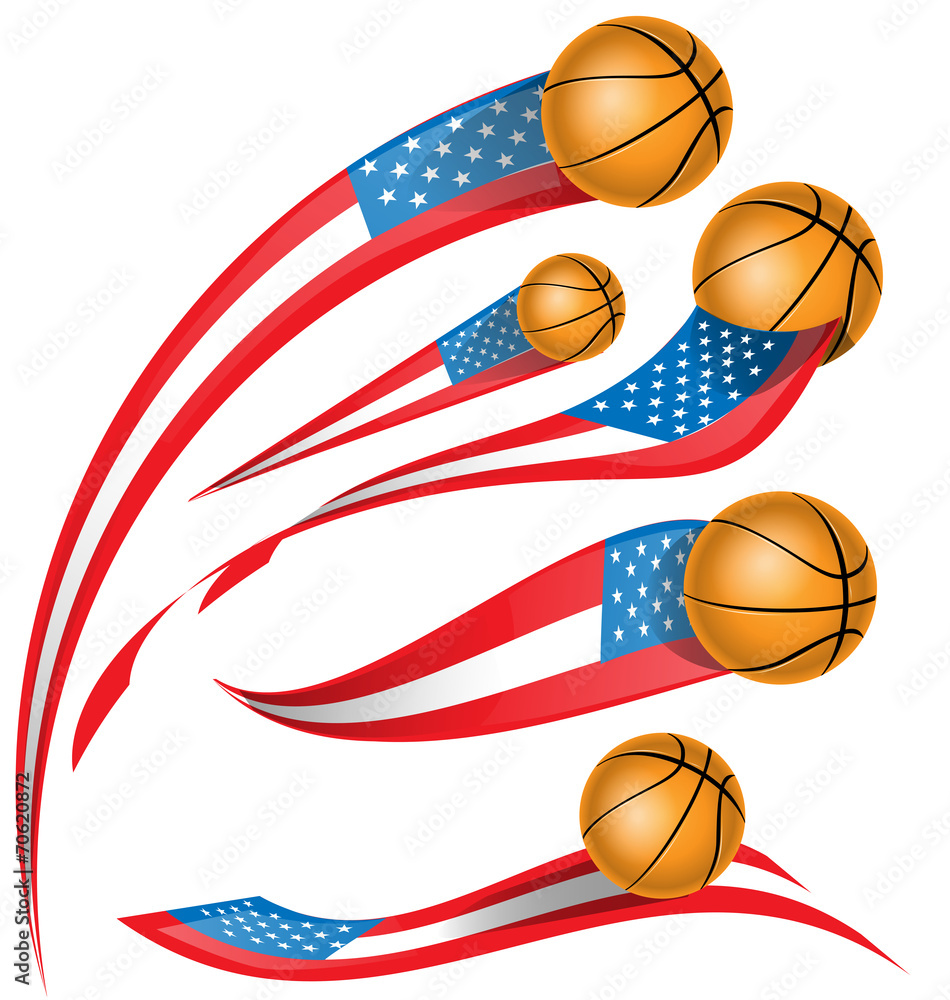 basket ball set  with USA flag