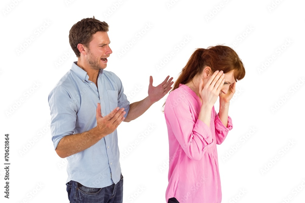 Man giving woman a headache