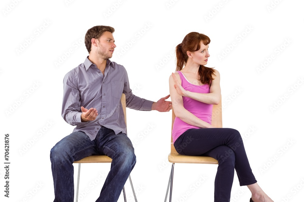 Fototapeta premium Sitting couple having an argument