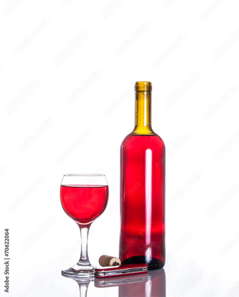 Opened wine bottle Opened wine bottle