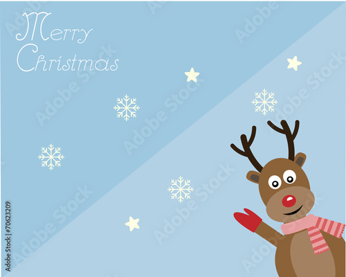 Reindeer with Christmas Card