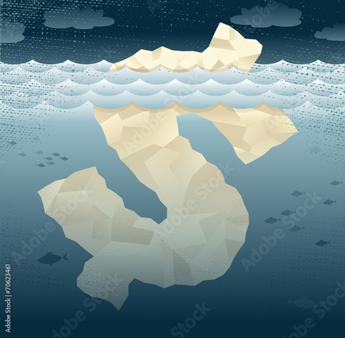 Abstract Business Tip of the Dollar Iceberg.