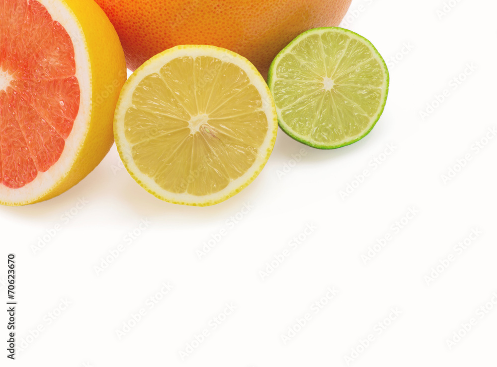 Image of a fresh whole lime, lemon and orange isolated on white Image of a fresh whole lime, lemon and orange isolated on white