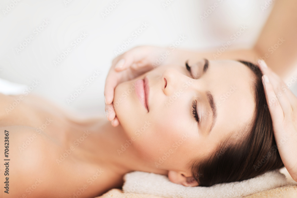 beautiful woman in spa salon having facial beautiful woman in spa salon having facial
