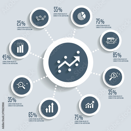 Analysis info graphic design concept dark version