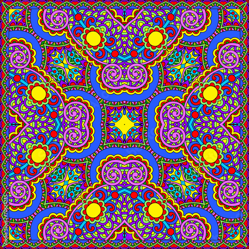Traditional ornamental floral paisley bandanna