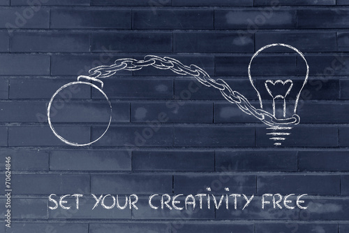 set your creativity free, idea with ball and chain photo