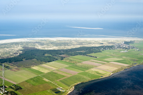 Luftbild vom Schleswig-Holsteinischen Wattenmeer bei Amrum