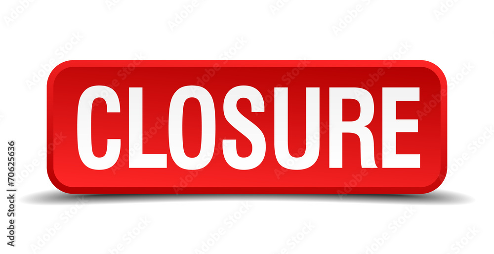 closure red square button isolated on white background closure red square button isolated on white background