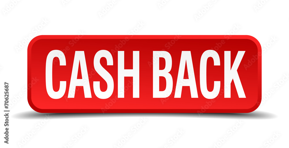 cash back red square button isolated on white background cash back red square button isolated on white background