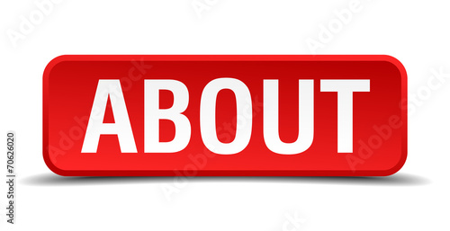 About red square button isolated on white background