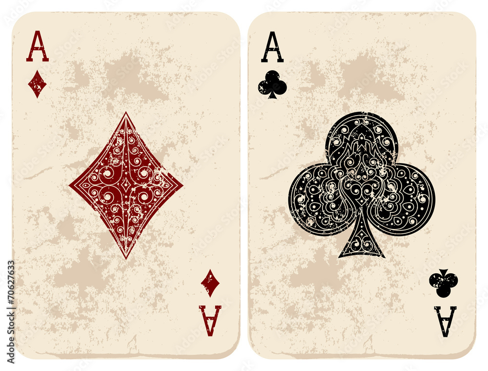 Naklejka premium Ace of Diamonds & Clubs