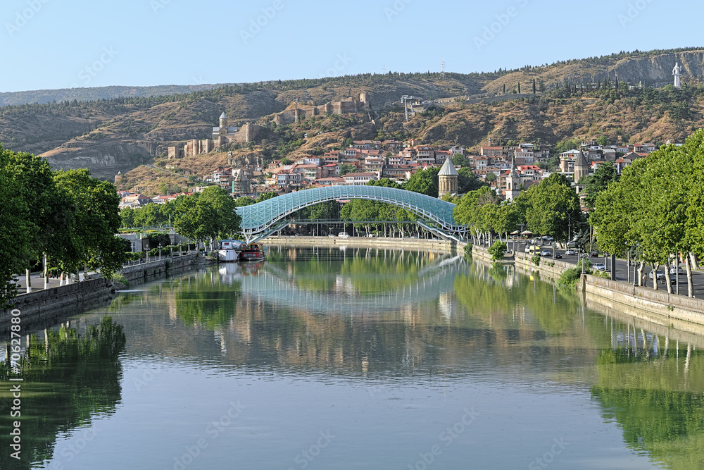 Pedestrian Bridge of Peace in Tbilisi, Georgia