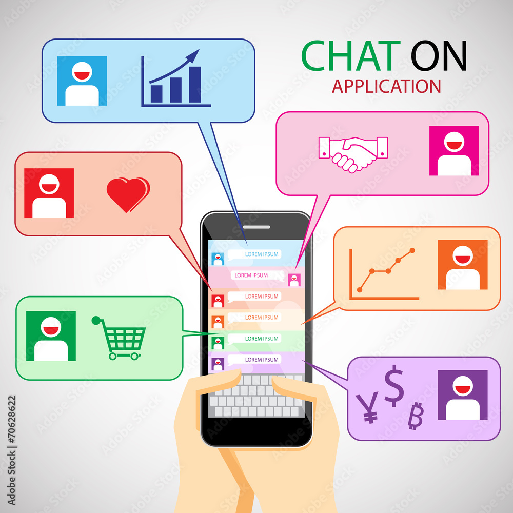 communication concept with smartphone. infographic and icon communication concept with smartphone. infographic and icon