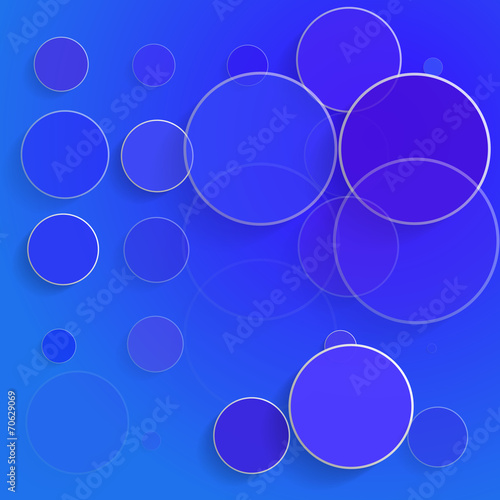 White circles on blue background - vector illustration