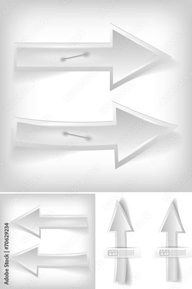 Set of white arrows - vector illustration Set of white arrows - vector illustration