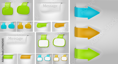 Abstract colour sticker set - vector illustrtion