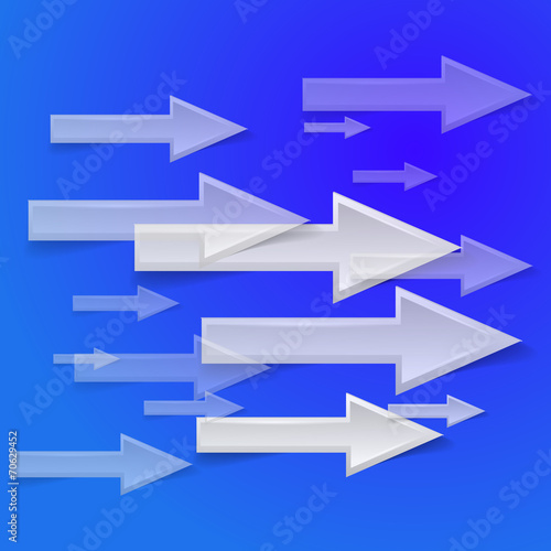 white arrow on blue background - vector illustration