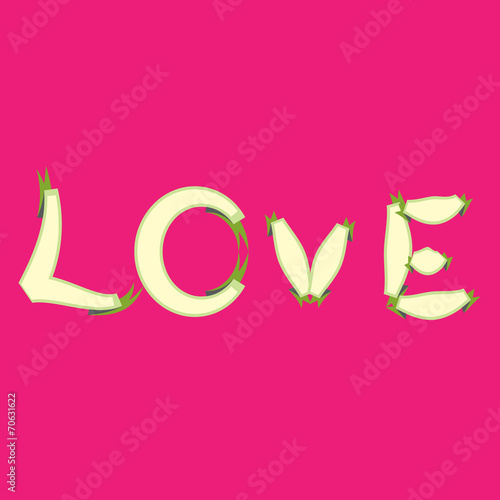 abstract magic love text on a pink background