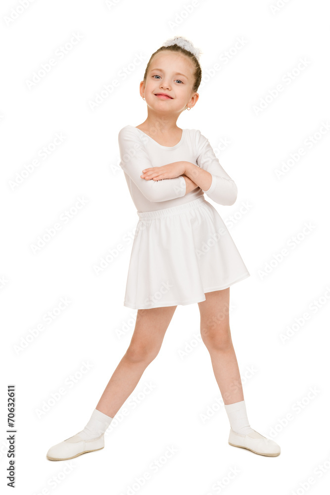 little girl dancing in a white ball gown little girl dancing in a white ball gown