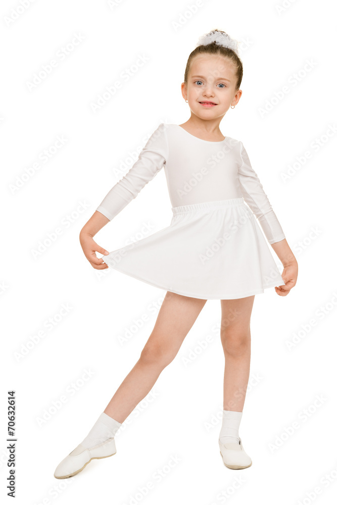 little girl dancing in a white ball gown little girl dancing in a white ball gown