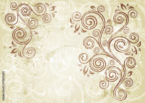Abstract vintage floral grunge illustration.