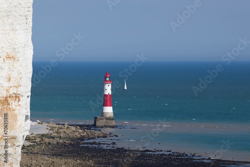 White Cliffs and Lighthouse