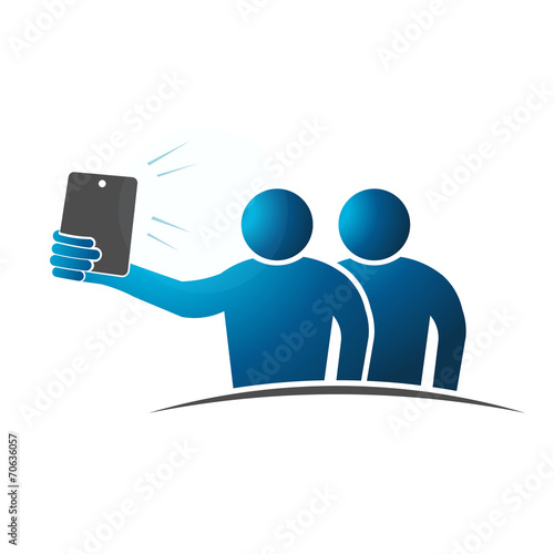 Two people Selfie. Concept of taking a self portrait